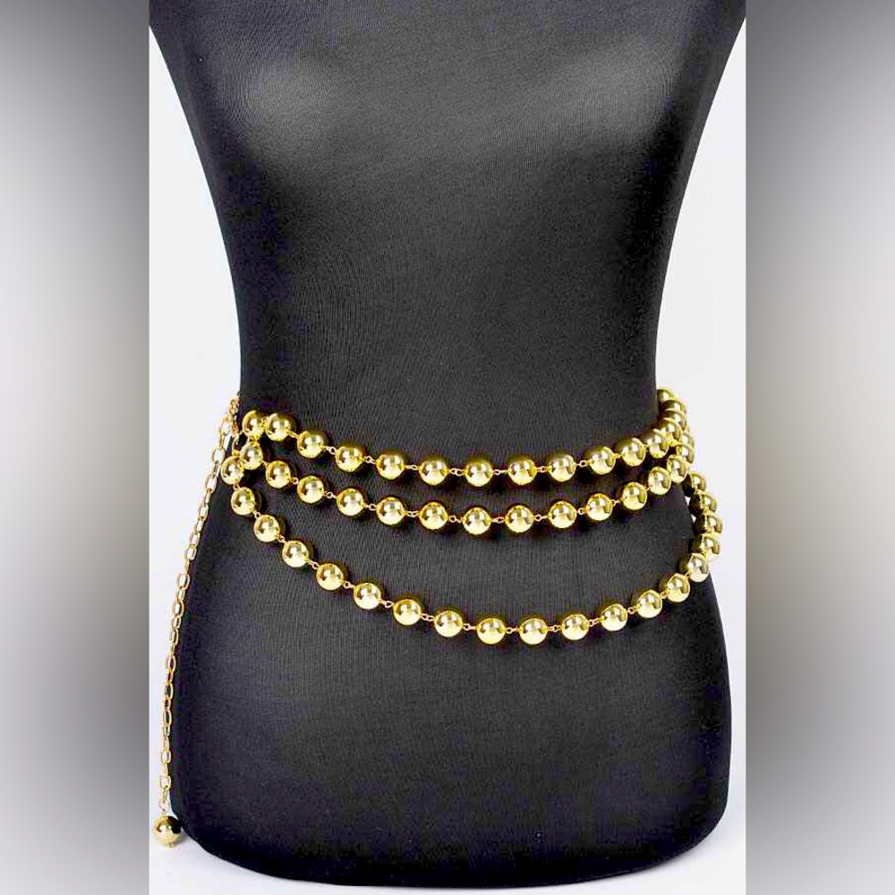Chunky Metal Chain Adjustable Waist Statement Belt